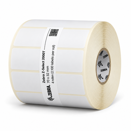 Zebra Z-Select 2000T | 70x32mm | 4 Rollen (2.100 Etiketten pro Rolle)