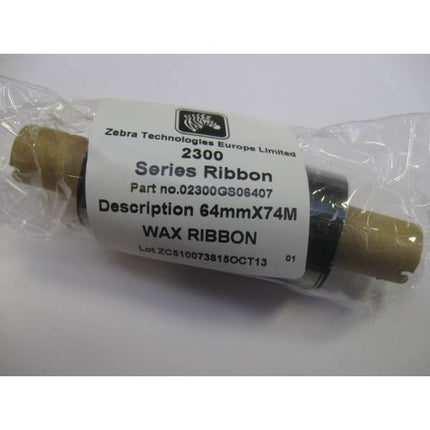 12 x Zebra Ribbon - Thermal Transfer - 64 mm x 74 meter (02300GS06407)