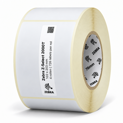 Zebra Z-Select 2000T | 102x203 mm | 4 Rollen (726 Etiketten pro Rolle)
