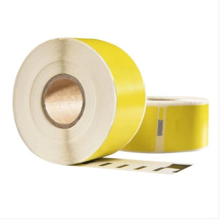 Dymo 11355 / S0722550 Geel compatible labels, 19 mm x 51 mm, 500 etiketten per rol, wit, permanent